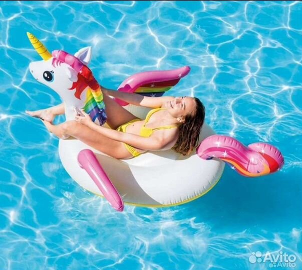 Надувной матрас для плавания единорог