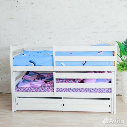 Кроватка матрешка эко из натурального дерева выдви