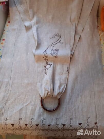 Слинг с кольцами натуральный лён