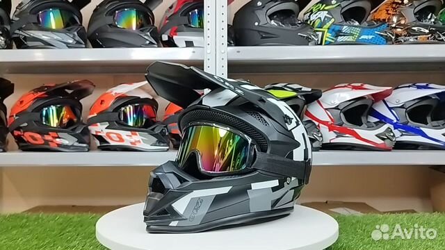 Мотоциклетный кроссовый шлем ORZ. Матовый