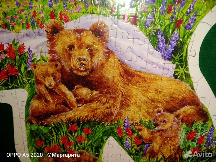 Готовая картина из пазлов Медведь