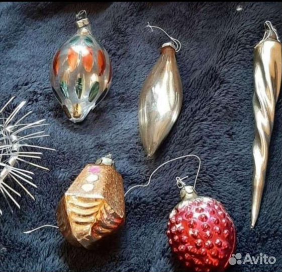 Елочные игрушки стекло СССР ручная работа