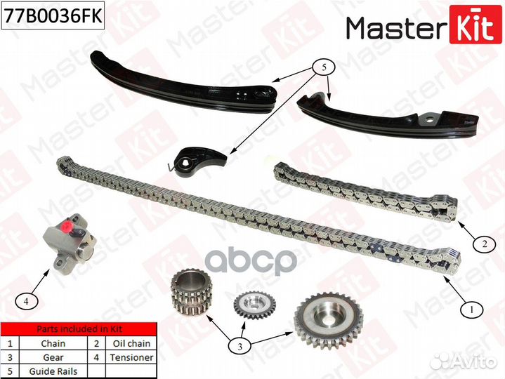 Комплект цепи грм 77b0036fk MasterKit