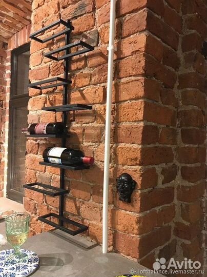 Полка для вина. Мини бар. Полки лофт. Хранение
