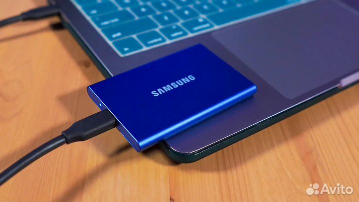 Samsung External SSD T7 (синий 500GB)