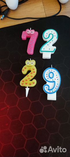 Свечки на торт к Дню рождения цифры 2.7.9