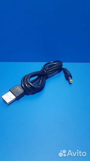 Шнур USB - штекер 4.0*1.7 - длина 1 метр (# 1796)