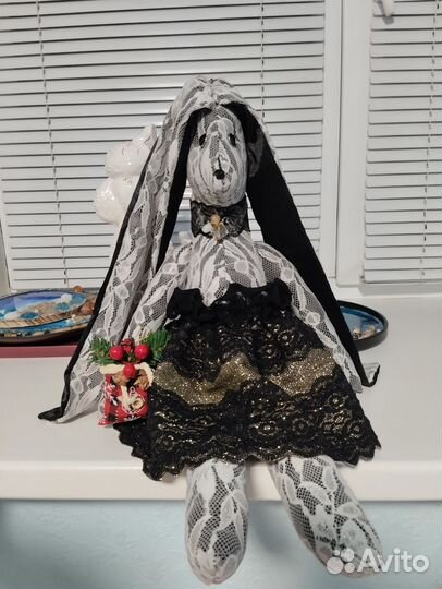 Гламурная зайка Тильда. Ручной работы