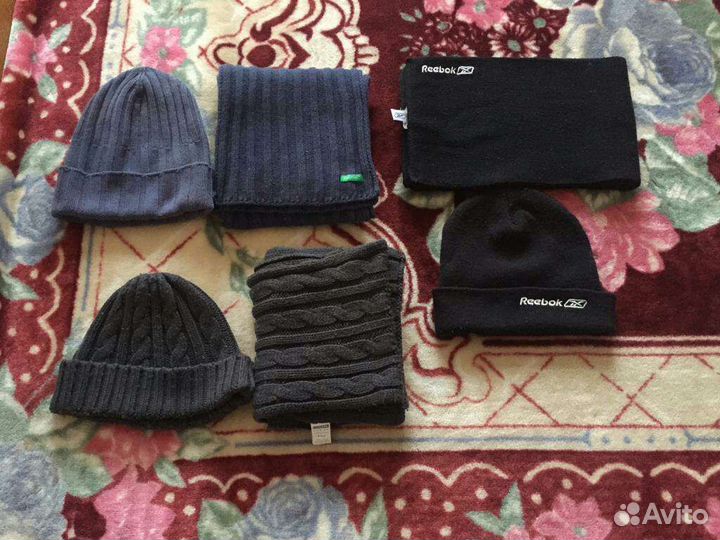 Комплект шапка и шарф мужской