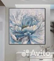 Объемная картина маслом на холсте пион