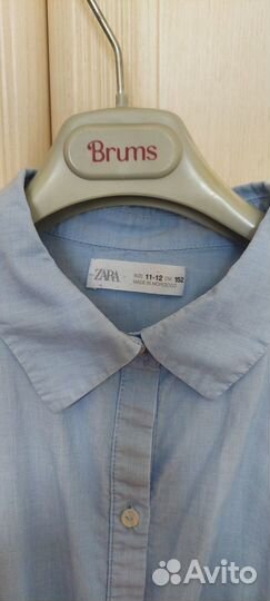 Рубашка zara для девочки 152