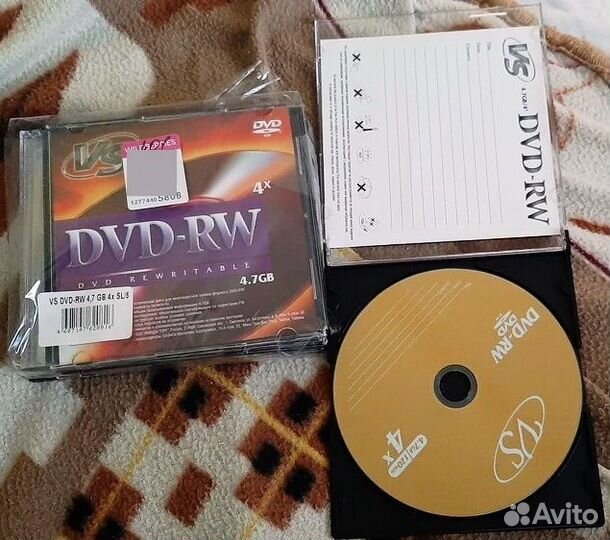 Новые Диски для записи VS DVD+RW 4,7 GB 4x