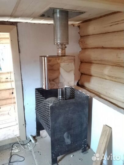 Печь для бани с баком,под дрова и газ