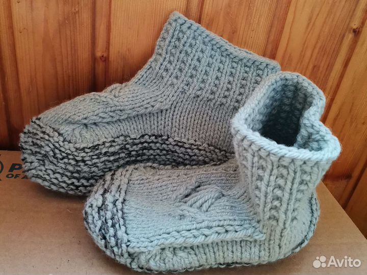 Вязаные носки-следки с эффектом массажа