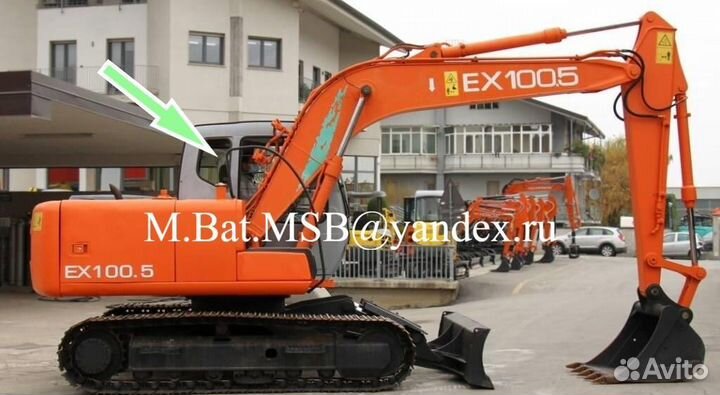 Стекло правое кузовное заднее Hitachi EX100 5 сери