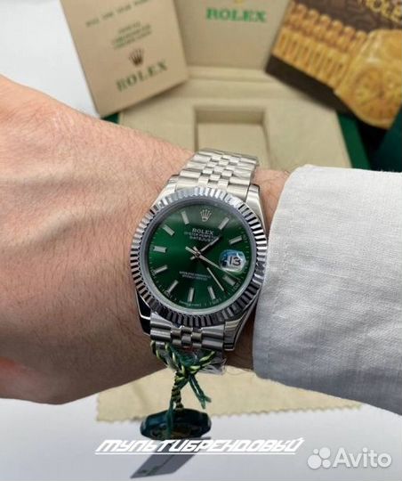 Часы мужские Rolex Datejust зеленые