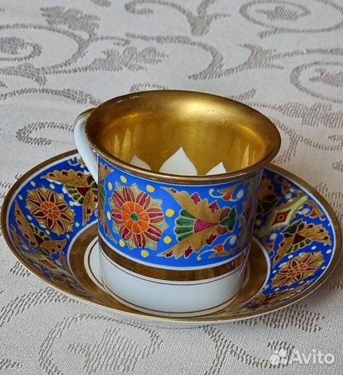 Чашка с блюдцем 1897 из Готического сервиза фарфор