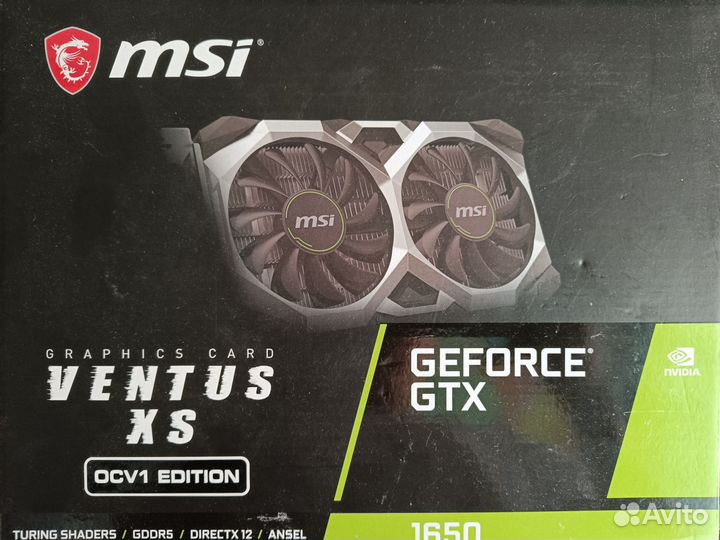 Видеокарта gtx 1650 ventus xs