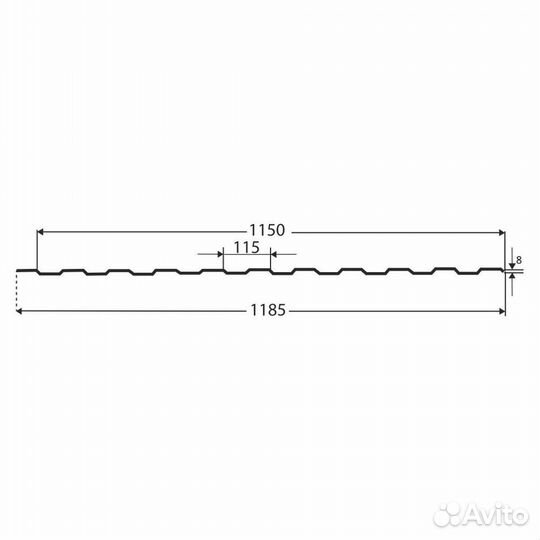 Профнастил С8 1,185х2 м 0,3 мм принтек камень