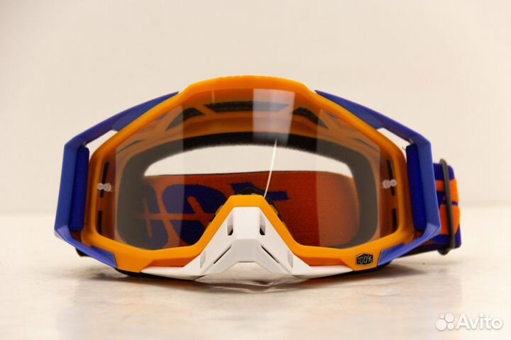 Очки кроссовые 100 racecraft blue orange clear len
