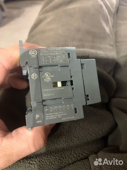 Реверсивный рубильник abb ot16f3c