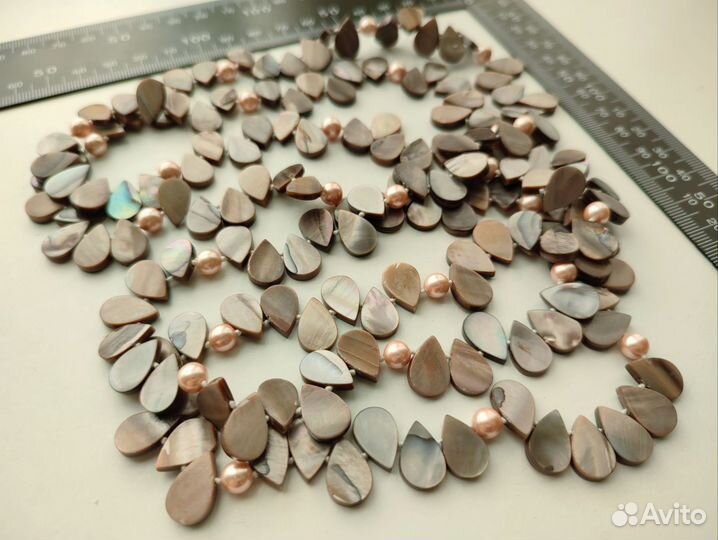 Бусы 126см из натурального Перламутра