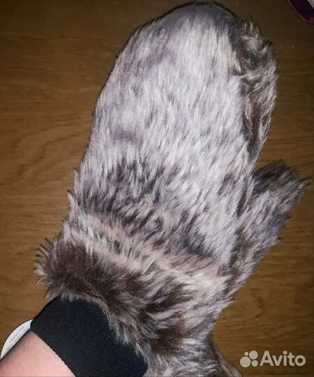 Варежки женские, имитация меха, новые