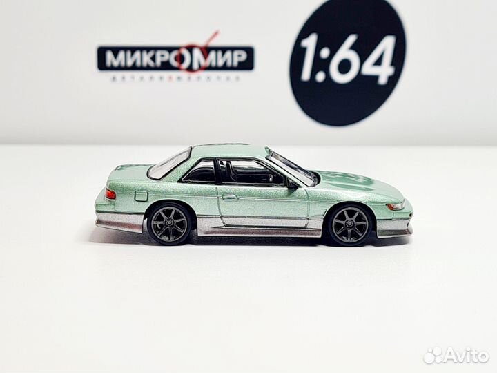 Модель Tarmac 1/64 Nissan Silvia S13 Зеленый/серый