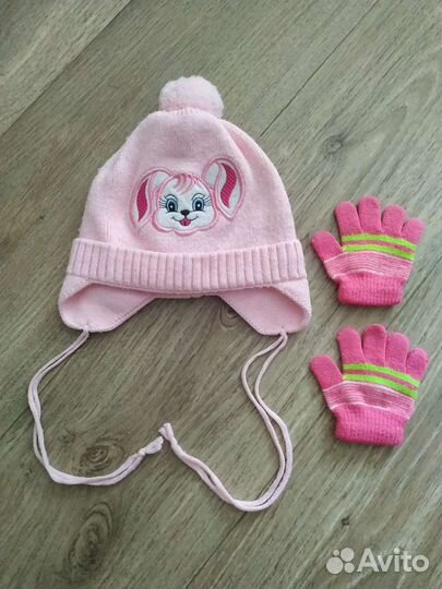 Шапка и перчатки для девочки