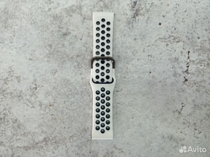 Ремешок Sport силиконовый 22 мм (White Black)