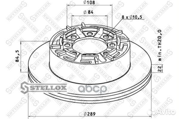 85-00737-SX диск торм. 1шт. задн 289/84x22/84