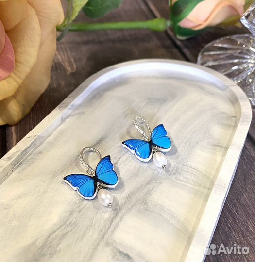 Серьги бабочки