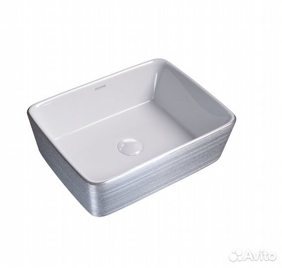 Раковина 480x370x130 серебро/бел. Grossman GR-301