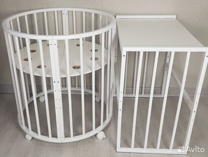 Детская кроватка круглая 8в1 бук
