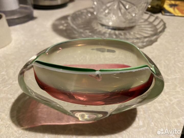 Пепельница СССР из чешского стекла