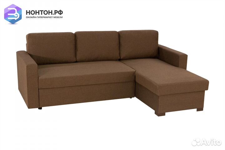 Диван угловой дельфин Джессика коричневый