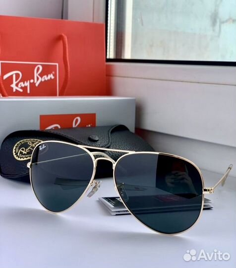 Очки ray ban aviator авиаторы черный