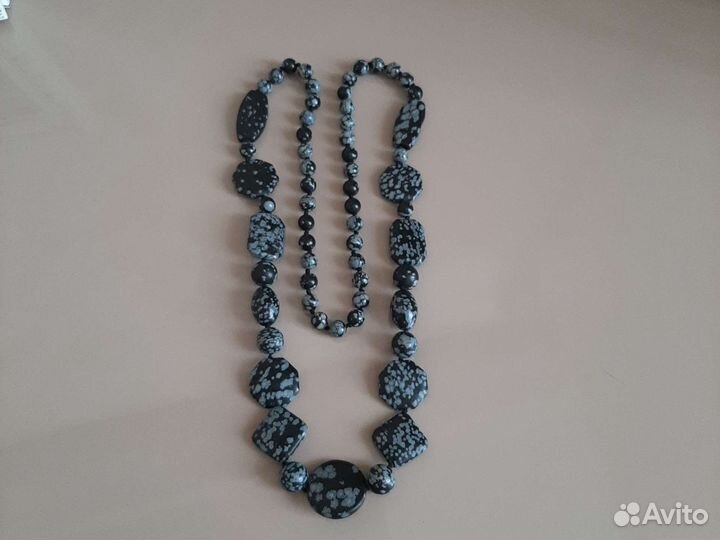 Бусы обсидиан