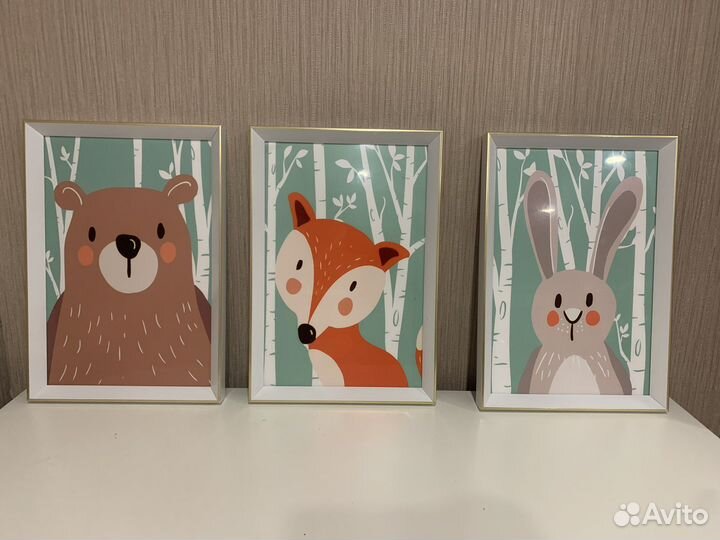 Картины постеры в рамке «в лесу»