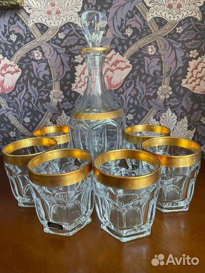 Графин с бокалами под виски хрусталь, Bohemia