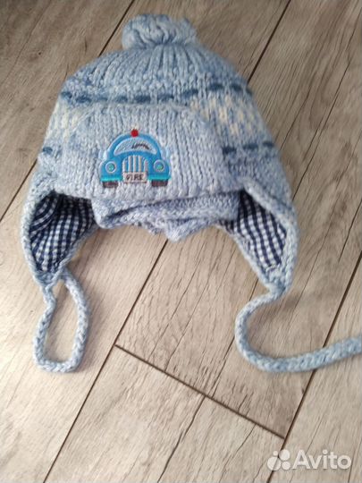 Комплект шапка и шарф для мальчика зима