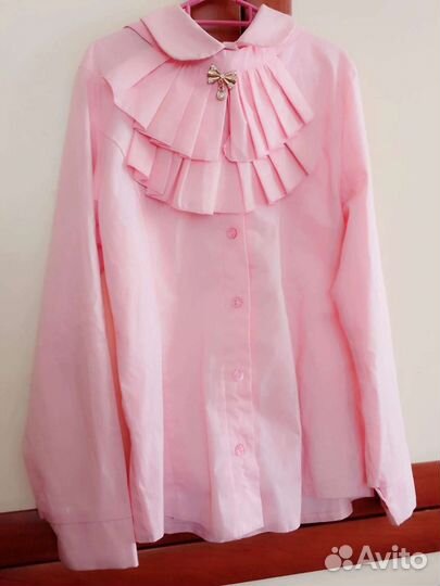 Блузка для девочки со съемным жабо