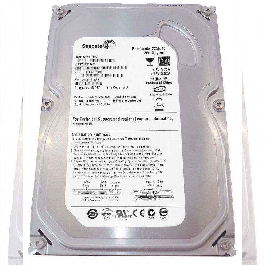 [ST3250310AS] Жесткий Диск Seagate 250gb Sata2 3,5" St3250310as