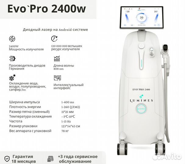 Диодный лазер Лю-Минес Evo’Pro 2400в