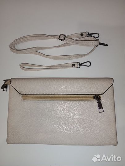 Клатч, сумка светло-бежевая 16х26