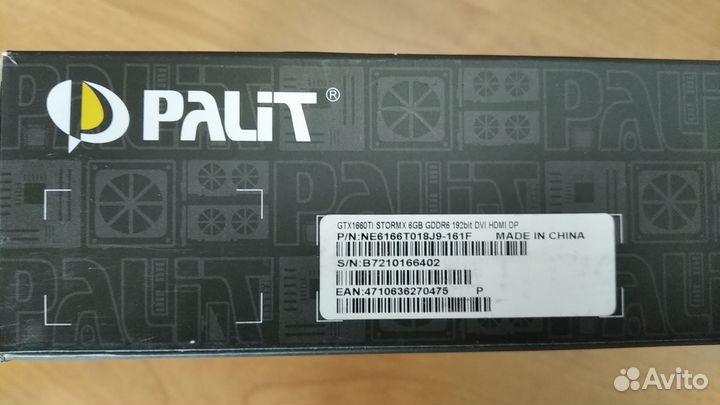 Видеокарта Palit GeForce GTX 1660 Ti StormX 6GB