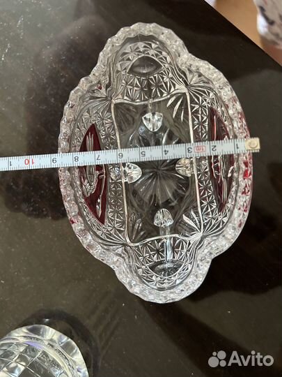 Ваза хрусталь Hofbauer, Red bird, Germany