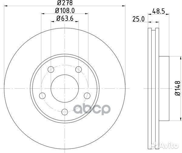 Диск тормозной перед ND5019K nisshinbo
