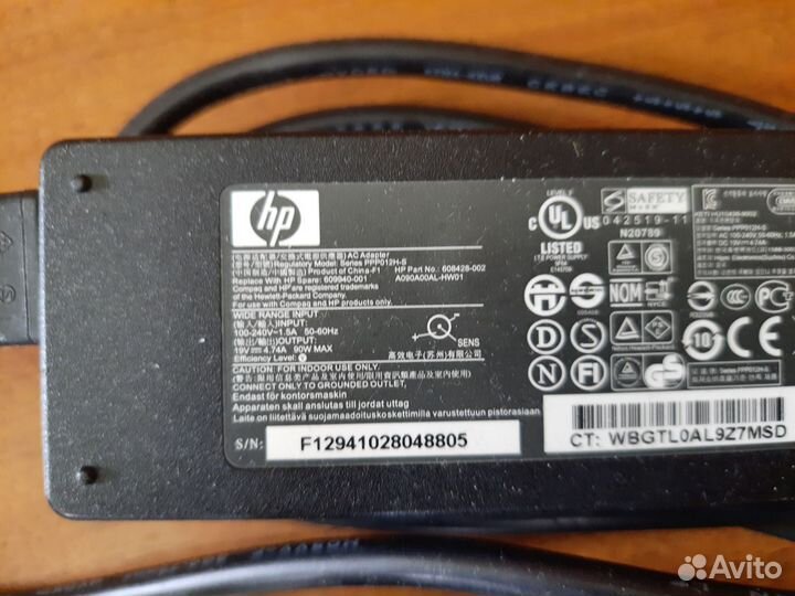 Блок питания для ноутбука hp 19v 4.74a