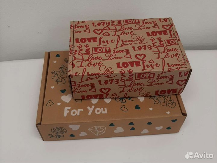 Крафтовые коробки с рисунком